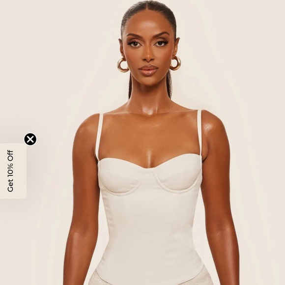 Elegant Cream Bustier Top- MarsTheLabel - Picture 3 of 15